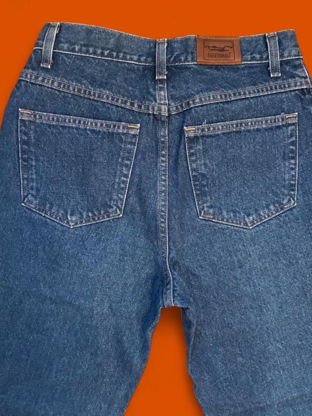 Vintage 1980’s L.L.Bean dark blue denim straight leg jeans. - Picture 5 of 8